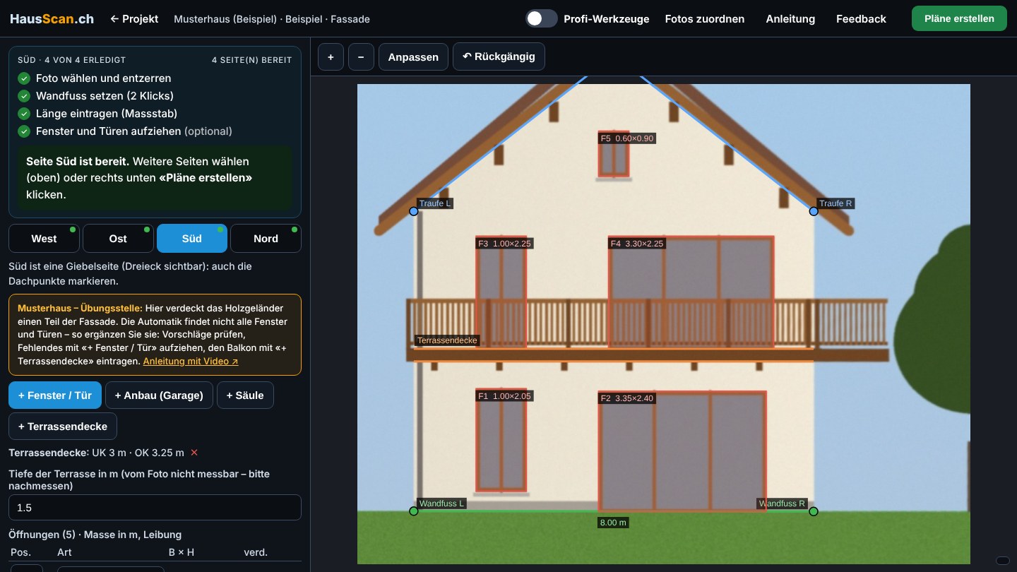 Editor mit Musterhaus